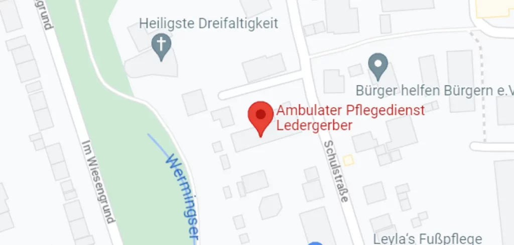 Kartenansicht des Standortes von Ambulanter Pflegedienst Ledgerber in Iserlohn