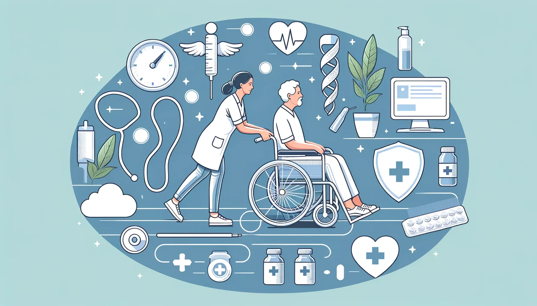 Pflegekräfte arbeiten aktiv mit Patienten zur Förderung ihrer Mobilität