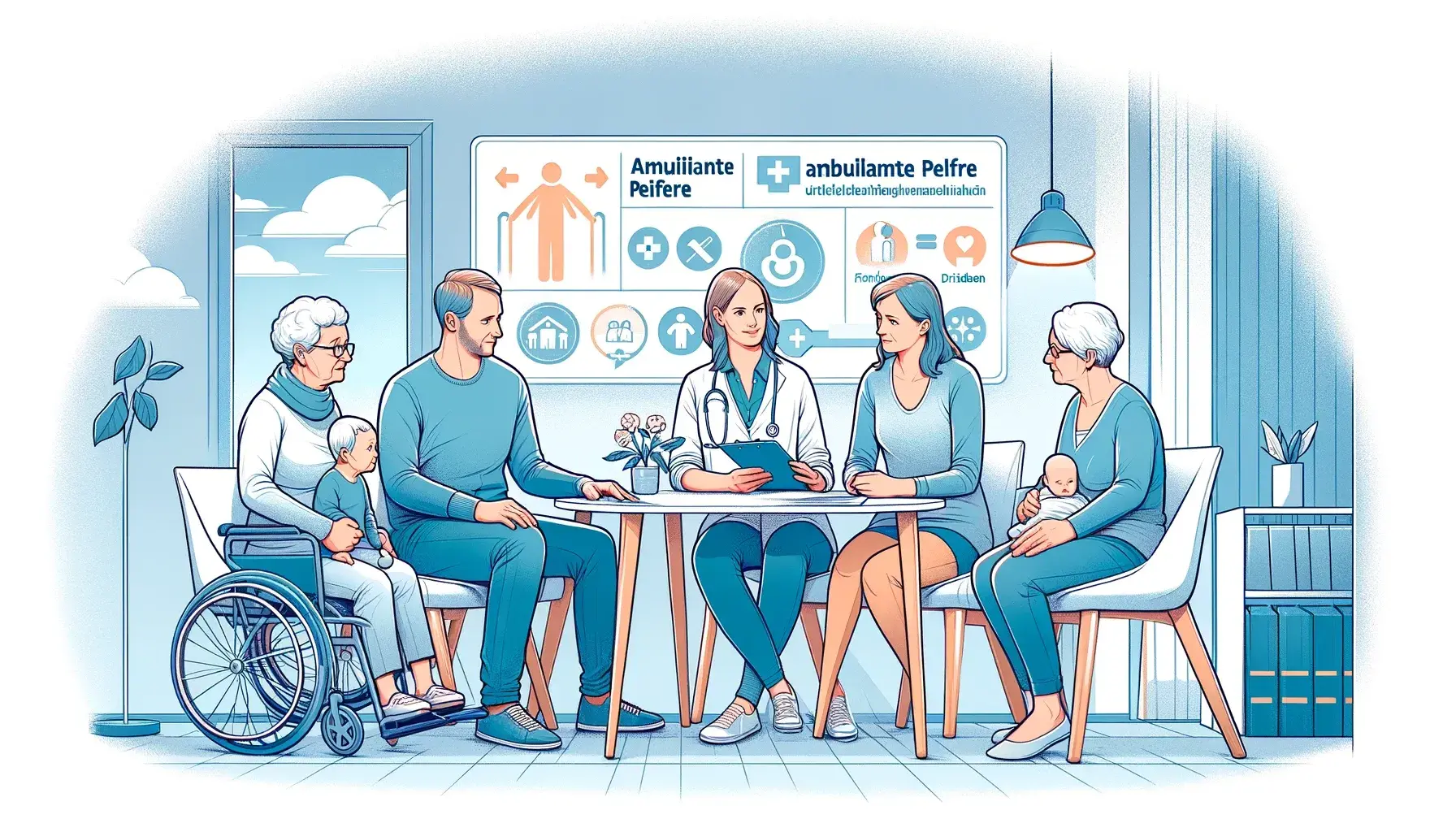 Familie bei der Pflegeberatung zur Auswahl der richtigen Pflegeform