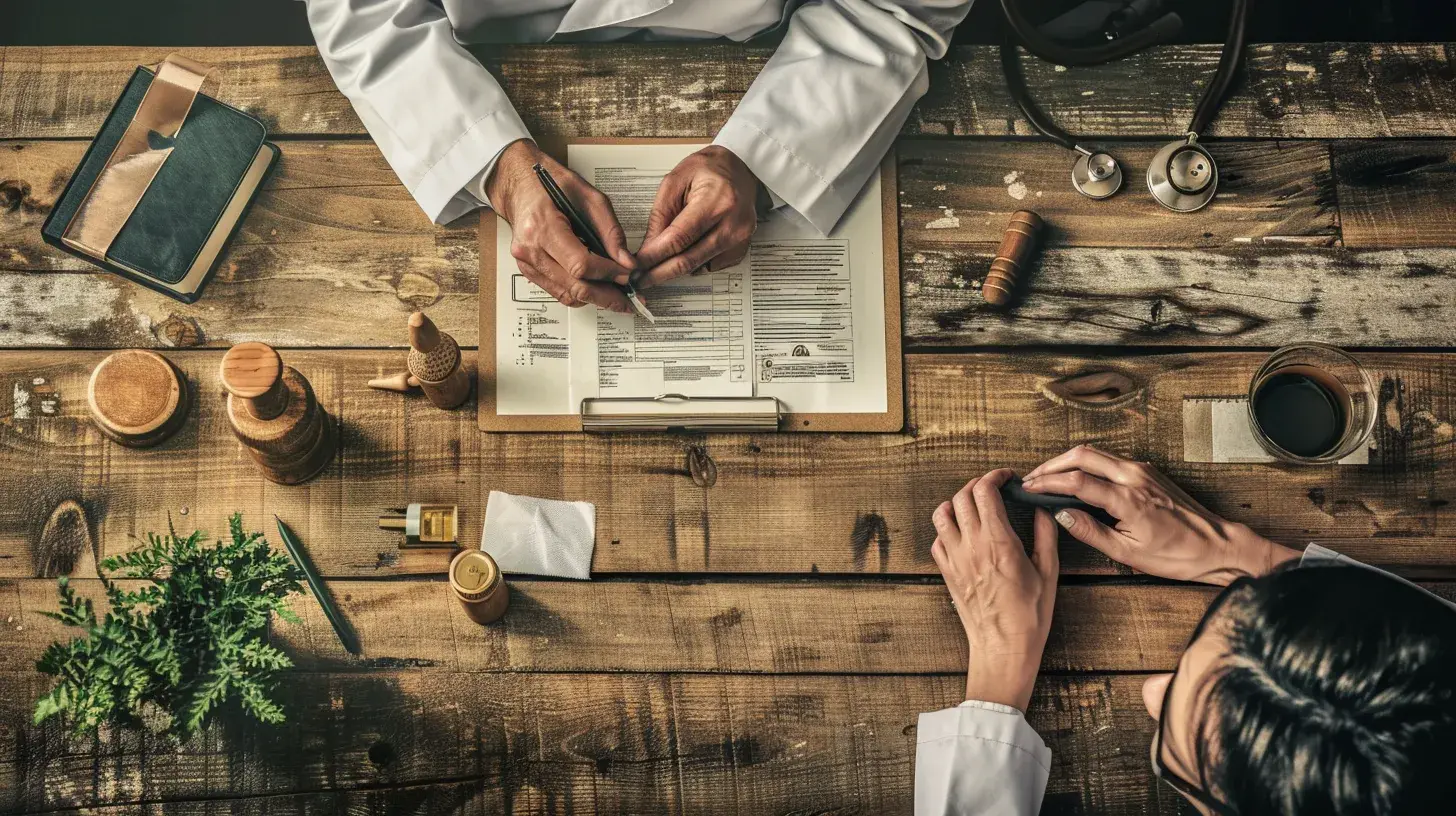 Pflegekraft führt eine Begutachtung durch