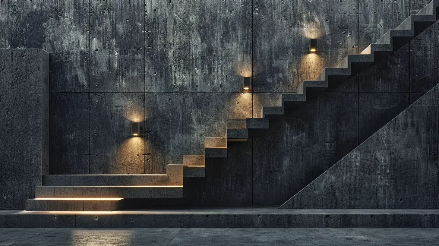 Treppe mit verschiedenen Pflegegraden