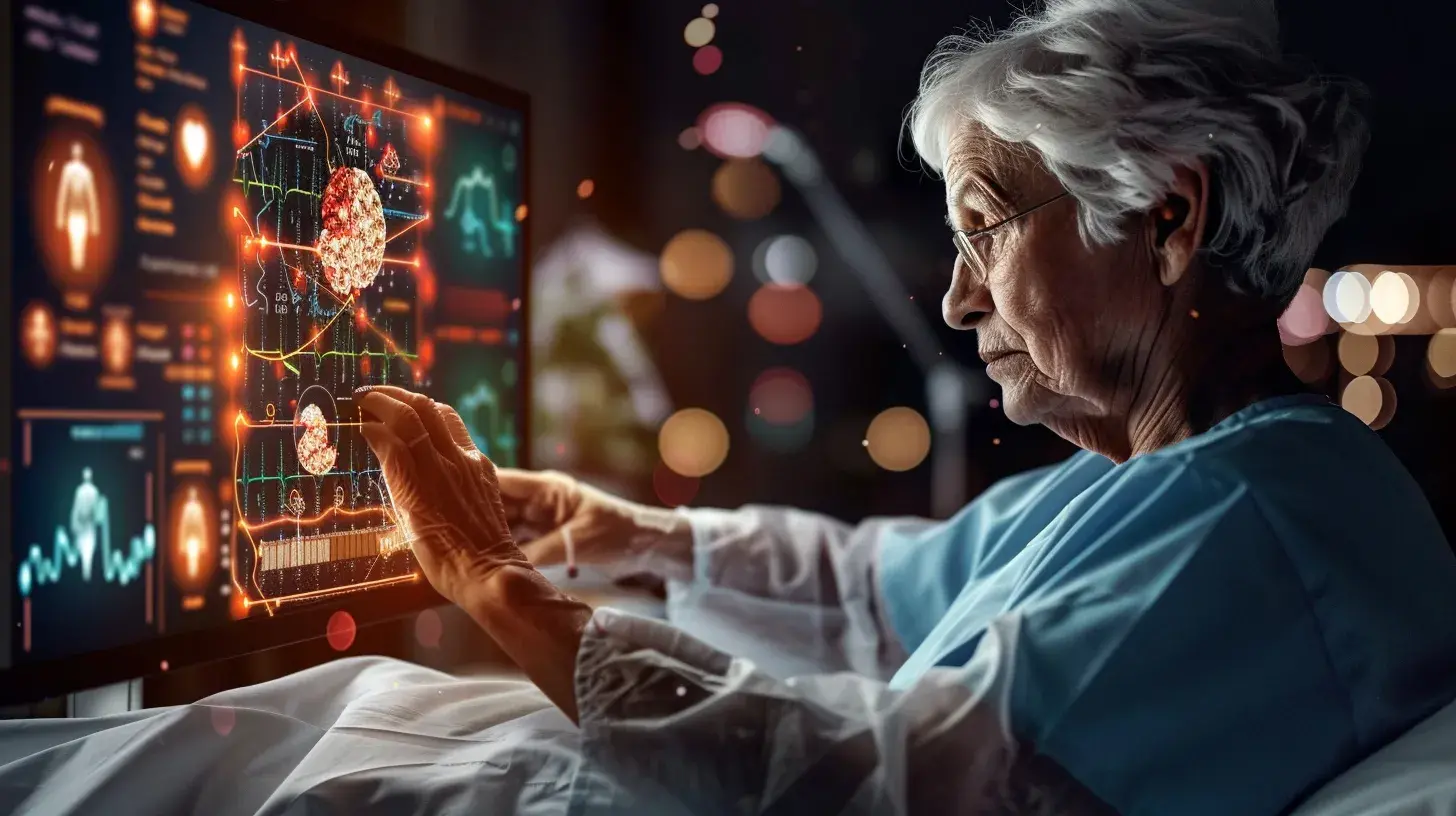 Smartes Gesundheitsgerät in einem Pflegeheim