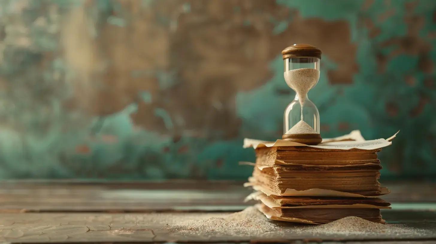 Sanduhr auf einem Stapel Dokumente symbolisiert die Wartezeit bei einem Widerspruch